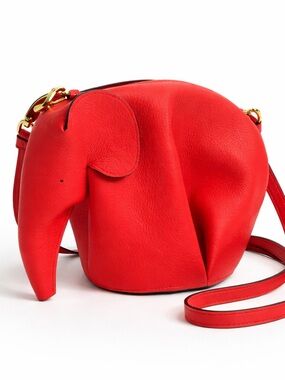 Loewe Elephant Mini Bag Red Calfskin Crossbody Rare Spain Auth